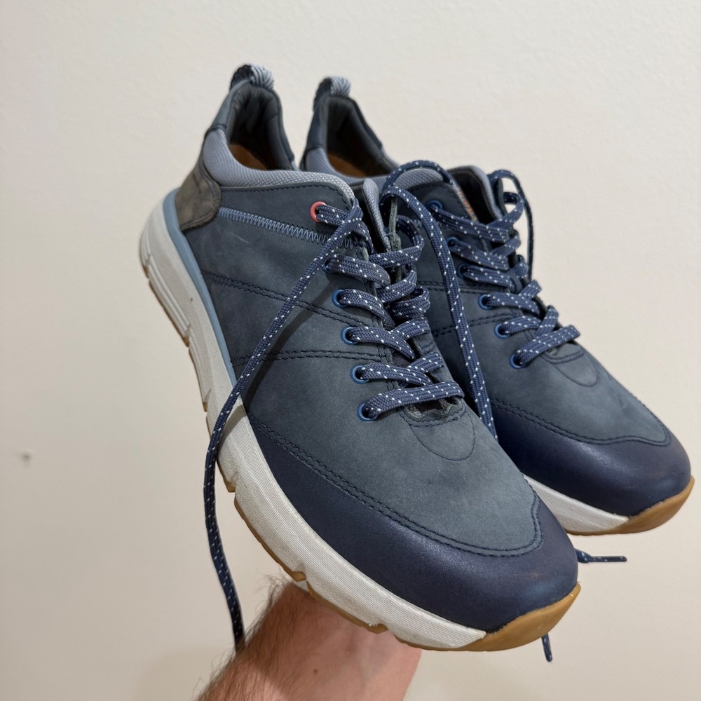 Samuel Hubbard Hubbard Fast Navy Blue Leather Sneakers Mens 11 M 3324 Brazil
